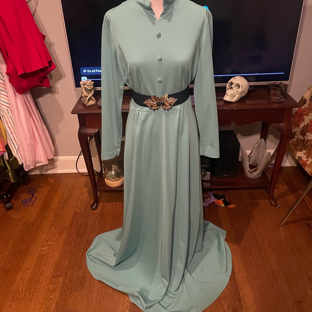 1960’s Vintage Handmade Sea Foam Green Dress - Picture 6 of 7